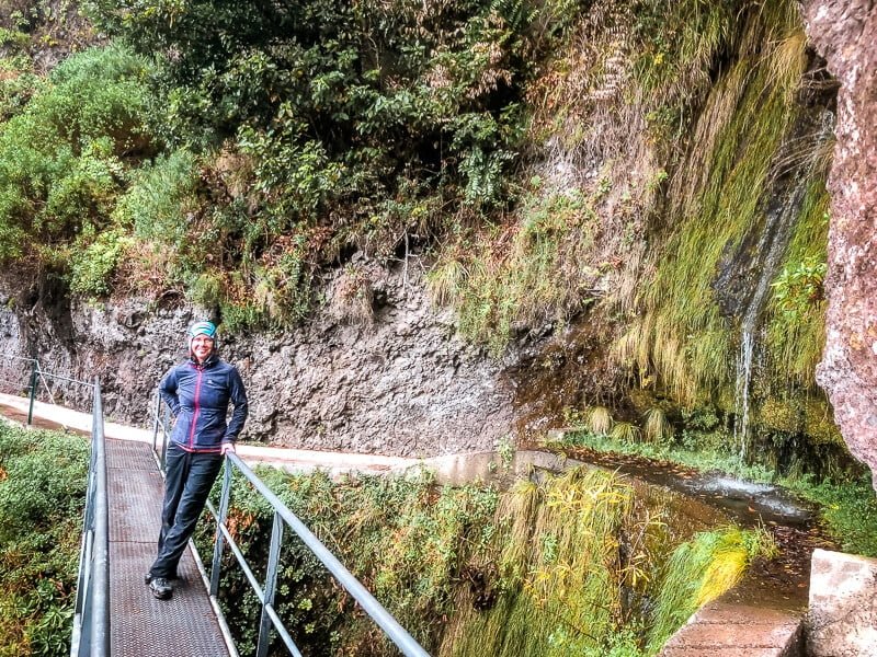 Portugal Madeira Levada Nova Wasserfall Br&uuml;cke Wandern