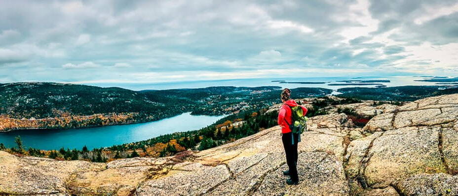Acadia National Park Indian Summer Wanderung Penobscot Mountain wandern Jordan Pond