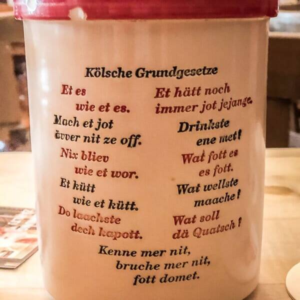 K&ouml;ln Sehensw&uuml;rdigkeiten Brauhaus K&ouml;lsch Gelassenheit Toleranz K&ouml;lsches Grundgesetz
