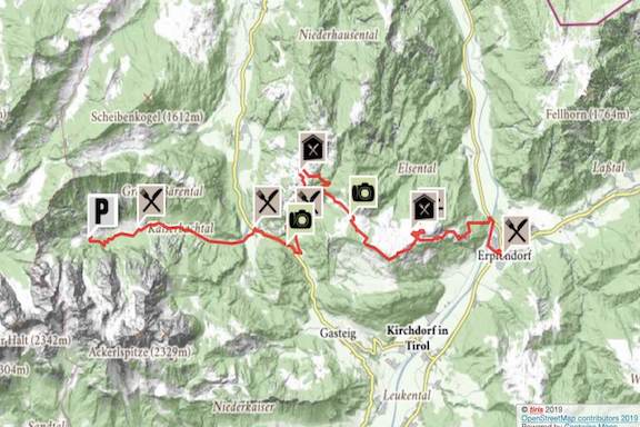 Wilder Kaiser Koasa Trail Wandern Etappe 3 Routenverlauf Karte