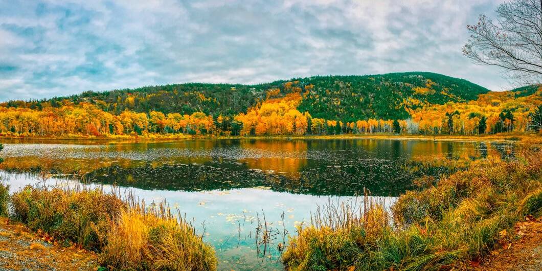 Acadia National Park Indian Summer wandern Jordan Pond
