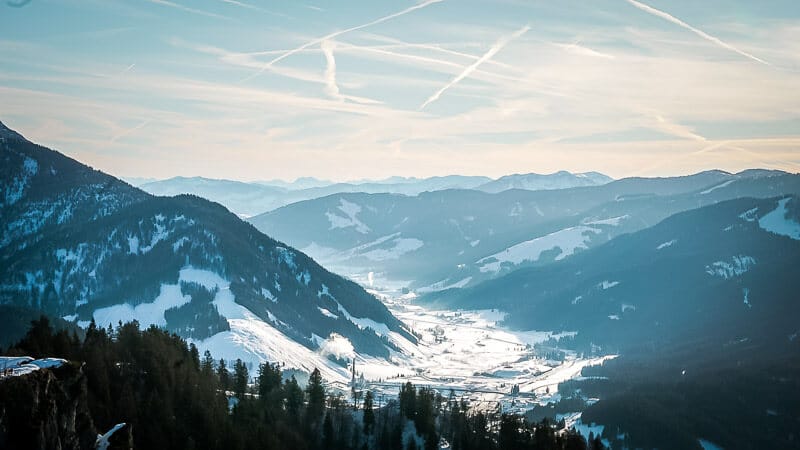 Bergpanorama Pillerseetal vom Jakobskreuz der Buchensteinwand