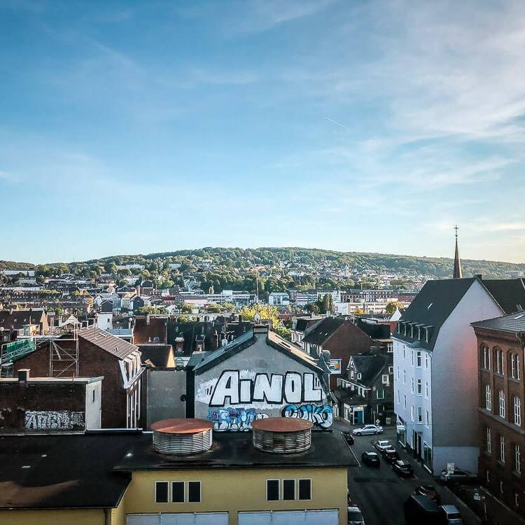 Blick auf Velbert vom Panoramaradweg Niederbergbahn