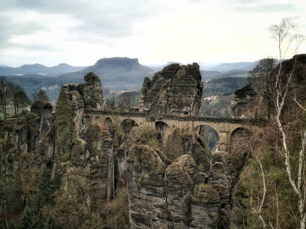 Basteibr&uuml;cke auf der Rundwanderung zur Bastei in der S&auml;chsischen Schweiz