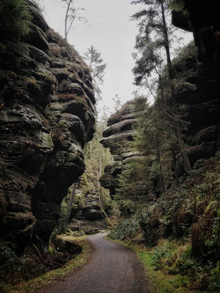 Wanderweg im Uttewalder Grund in der S&auml;chsischen Schweiz
