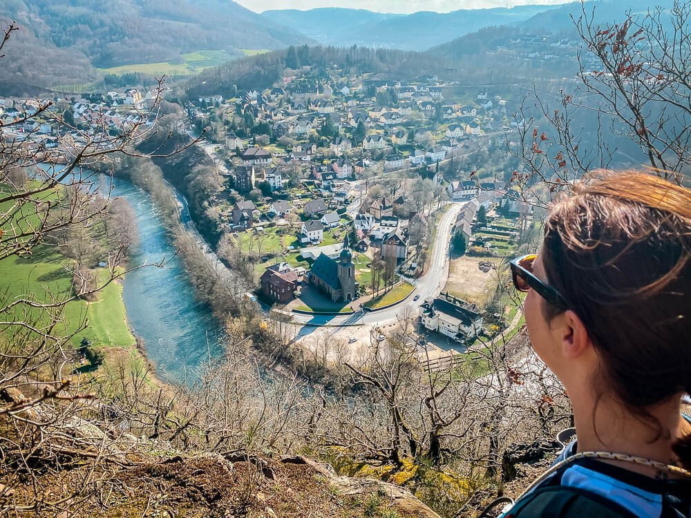 Ausblick von den Klippkes bei Iserlohn auf die Lenneschleife