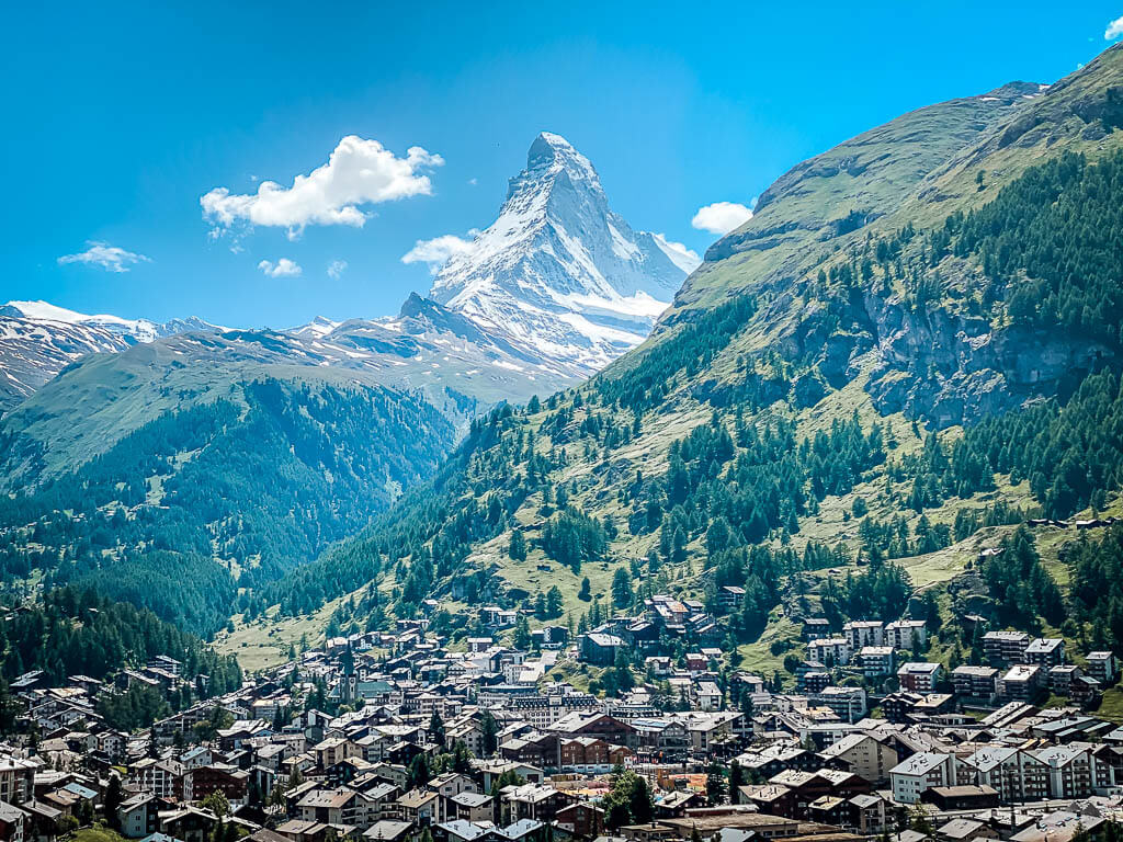 Ausblick auf Zermatt und das Matterhorn
