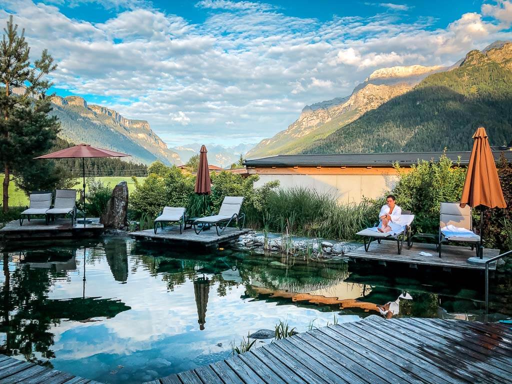 Naturbadeteich Wellness Hotel Waidringer Hof im Pillerseetal
