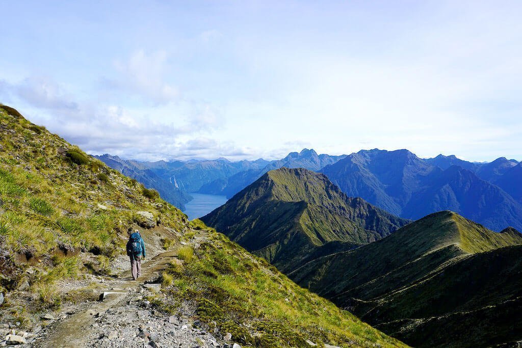 Christin Berges unterwegs auf dem Wanderweg Kepler Track in Neuseeland