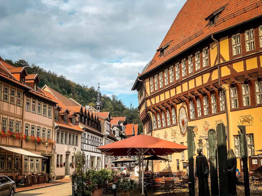 Marktplatz in der Altstadt von Stolberg am Harz