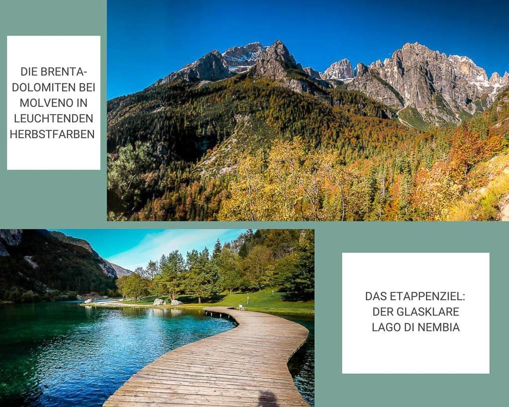 Brenta Dolomiten bei Molveno und der Bergsee Lago di Nembia