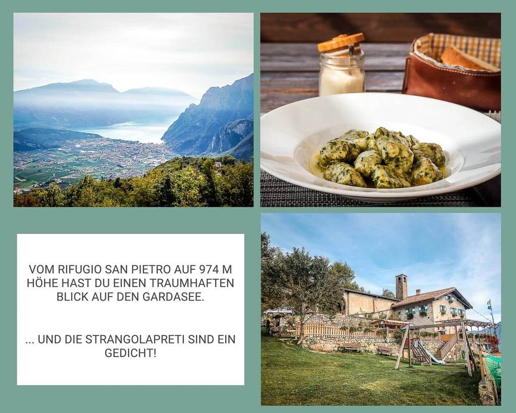 Rifugio San Pietro bei Tenno - Ausblick auf den Gardasee und Strangolapreti
