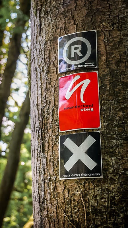 Bergisches Land Wandern - Neanderlandsteig Markierung