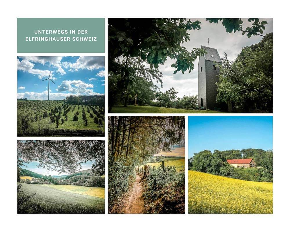 Wandern Bergisches Land - Landschaft und Wanderwege in der Elfringhauser Schweiz bei Velbert