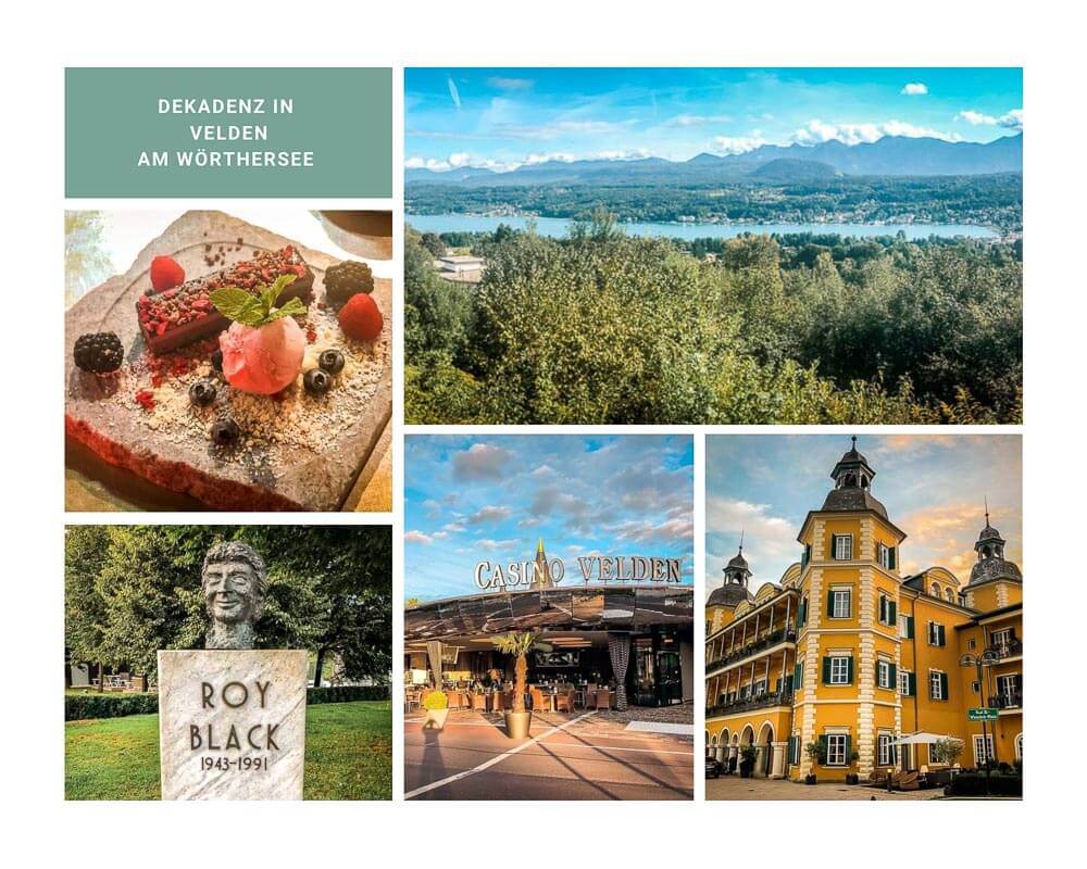 Velden am W&ouml;rthersee mit Schloss, Casino und Roy Black Statue