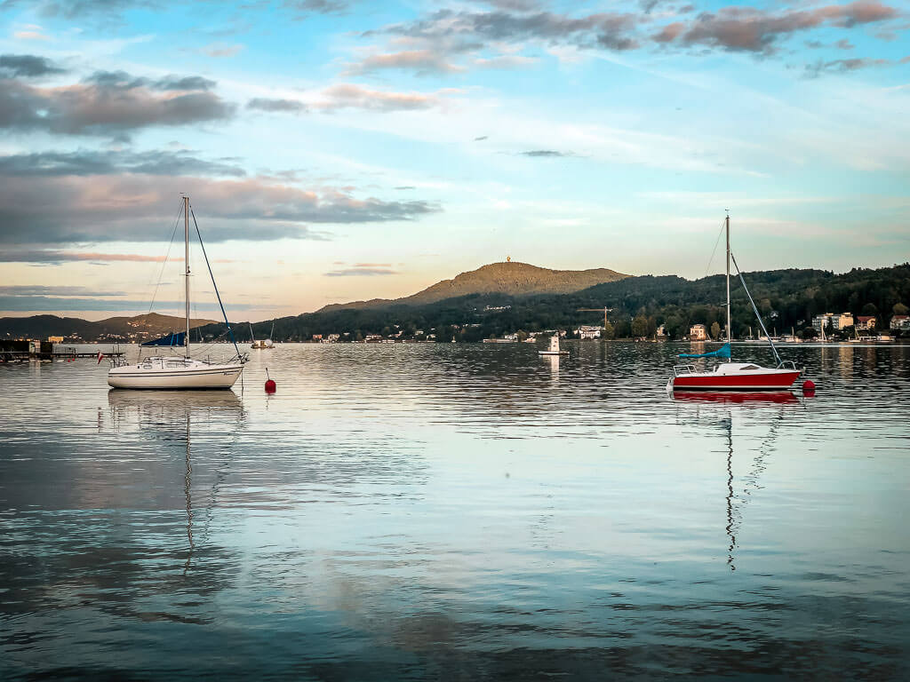 K&auml;rntner Seen - W&ouml;rthersee in Velden mit Booten