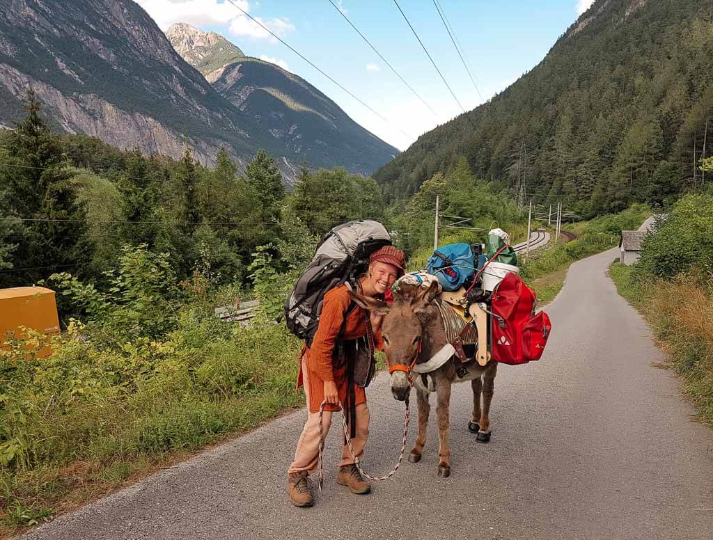 Wandern mit Esel Jonny und Lotta Lubkoll auf der Via Claudia Augusta &uuml;ber die Alpen