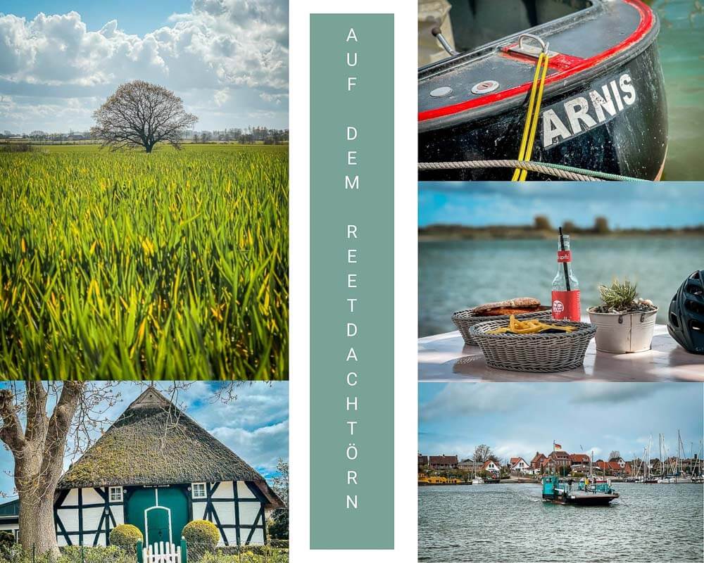 Fahrradtour auf dem Reetdacht&ouml;rn zwischen Arnis und Sieseby am Ostseefjord Schlei