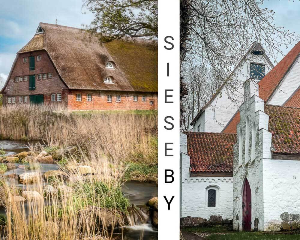 Sieseby - Kirche und Reetdachh&auml;user am Ostseefjord Schlei