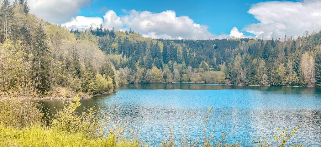Frankenwald wandern an der K&ouml;deltalsperre auf dem FrankenwaldSteigla K&ouml;deltour