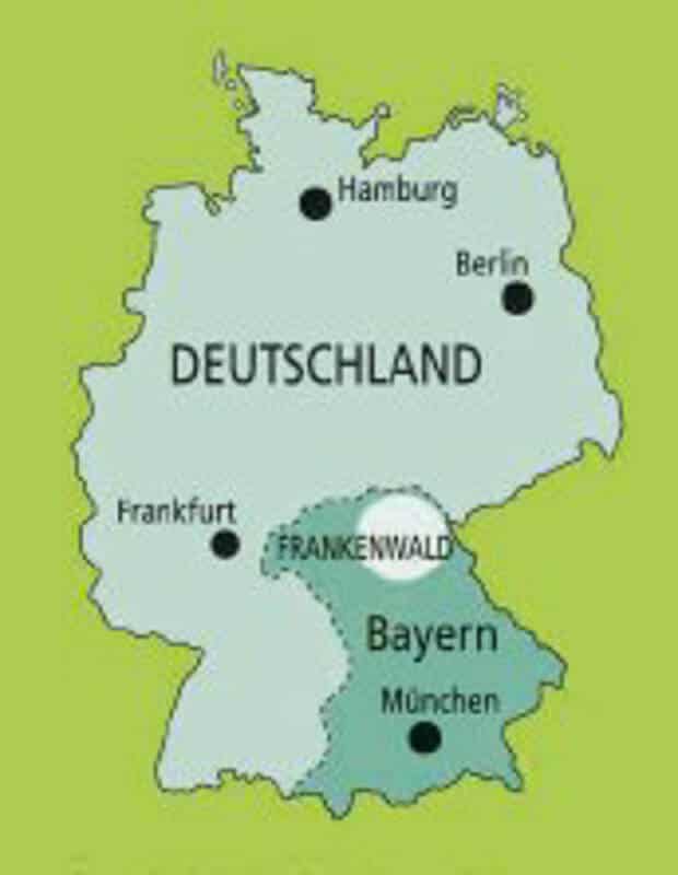 Karte Lage Frankenwald in Deutschland