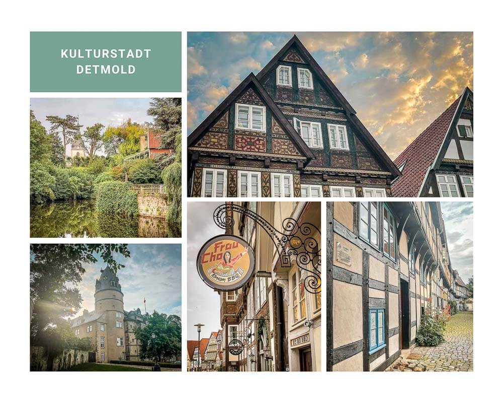 Fachwerkh&auml;user, Residenzschloss und Altstadt in Detmold