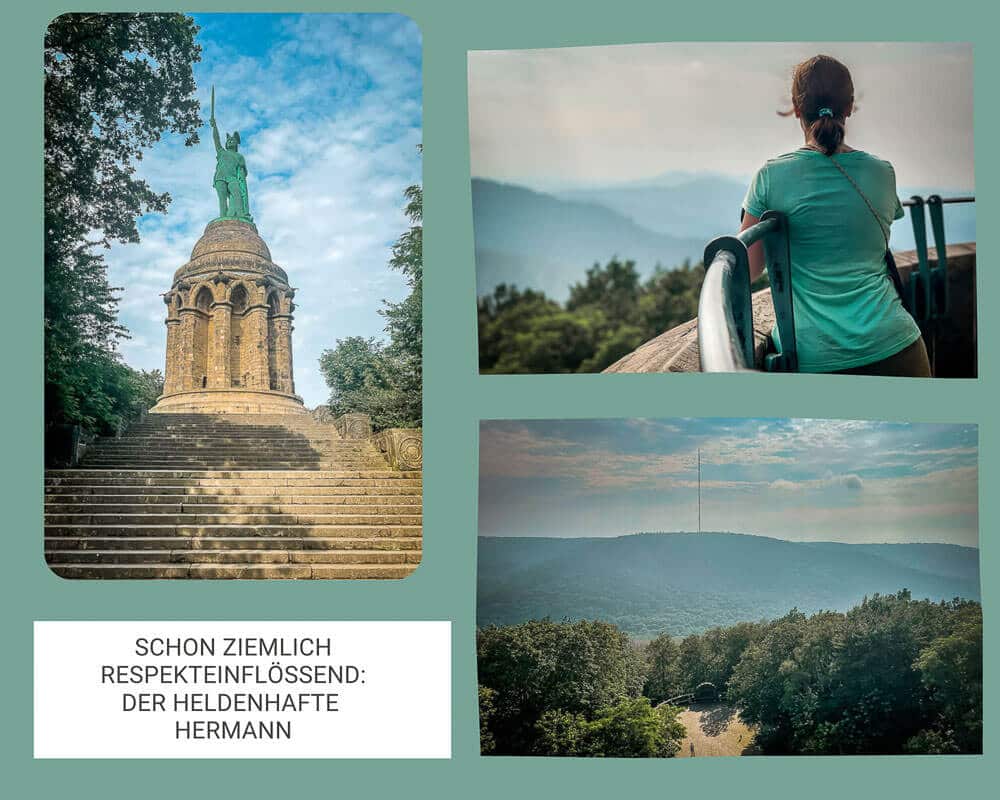 Ausblick auf Lipperland und Teutoburger Wald vom Hermannsdenkmal in Detmold