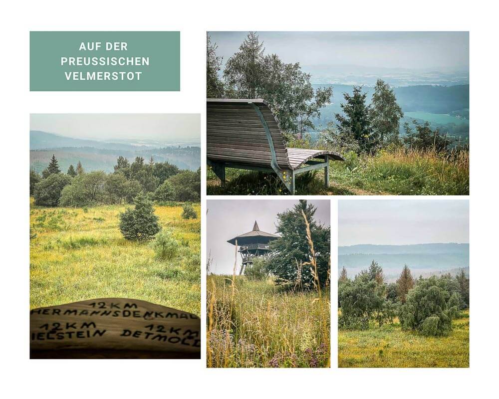Eggeturm und Panorama auf der Preussischen Velmerstot im Eggegebirge