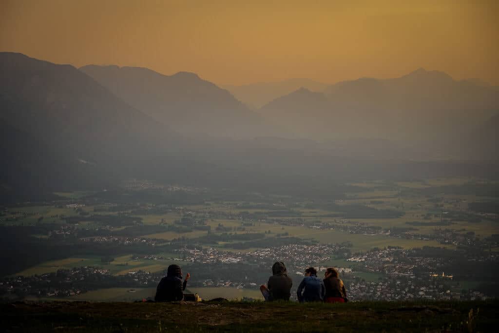 Salzburger Gaisberg zum Sonnenuntergang