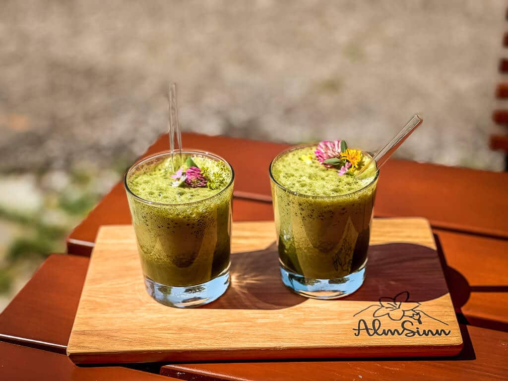 Salzburg wandern - Gr&uuml;ner Smoothie nach Wildkr&auml;uterwanderung bei Elsbethen