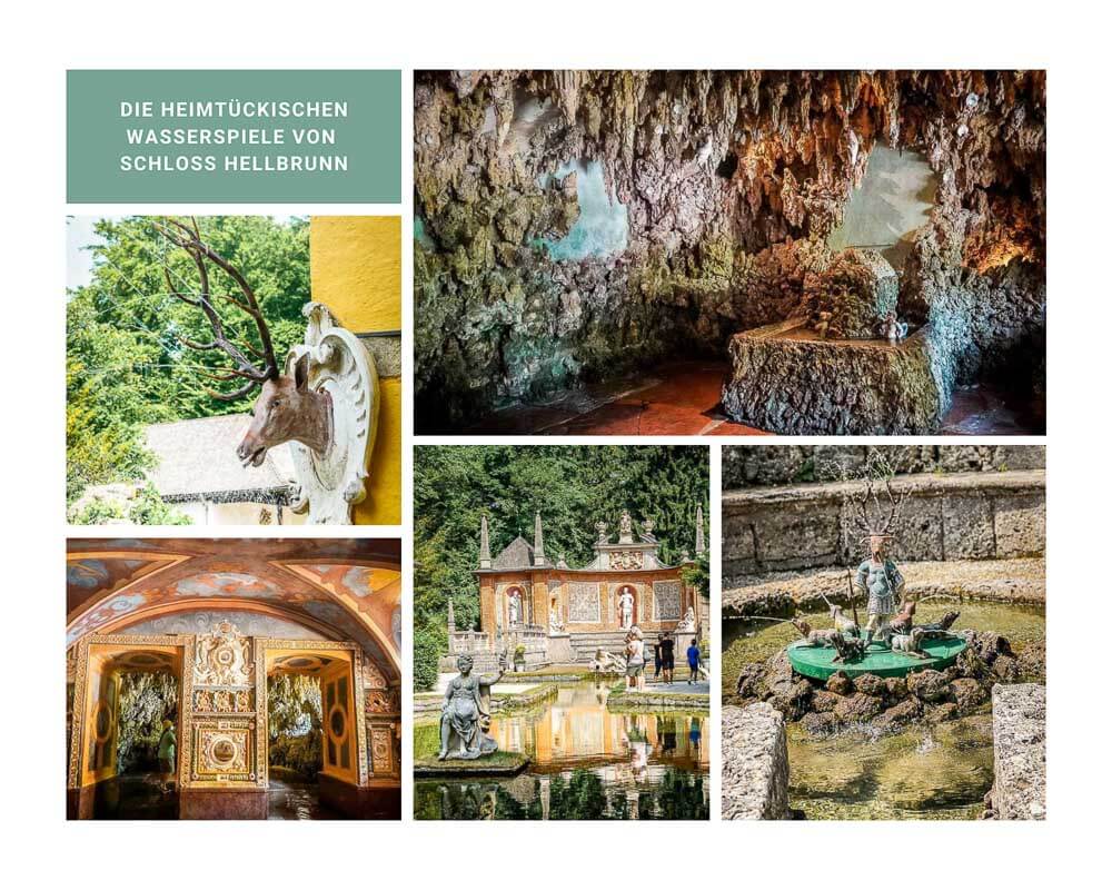 Salzburg Schloss Hellbrunn mit Wasserspielen