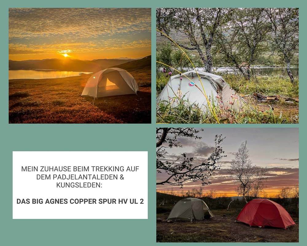 Zelt Big Agnes Copper Spur beim Trekking auf dem Kungsleden und Padjelantaleden