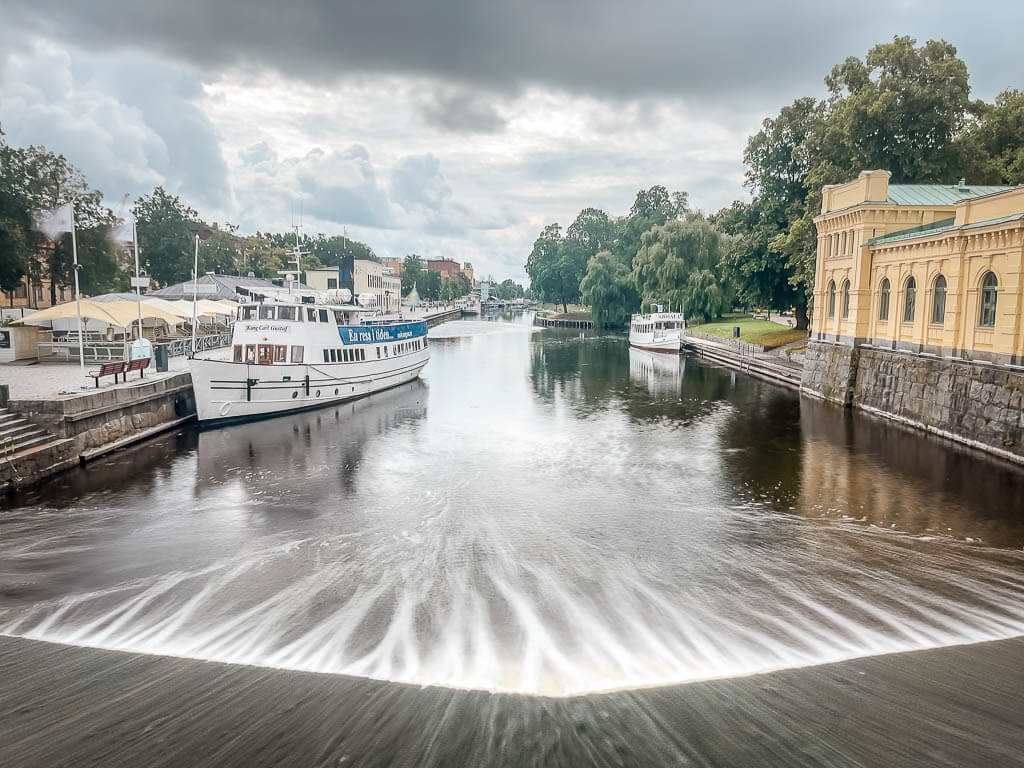 Fyris Hafen und Historisches Pumpenhaus in Uppsala