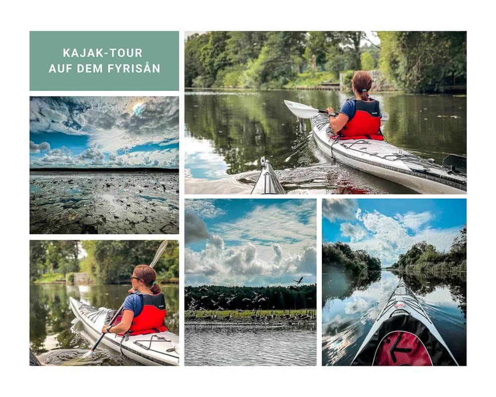 Kajak Tour auf dem Fluss Fyrisan mit Couchflucht und Aktiv Uteliv