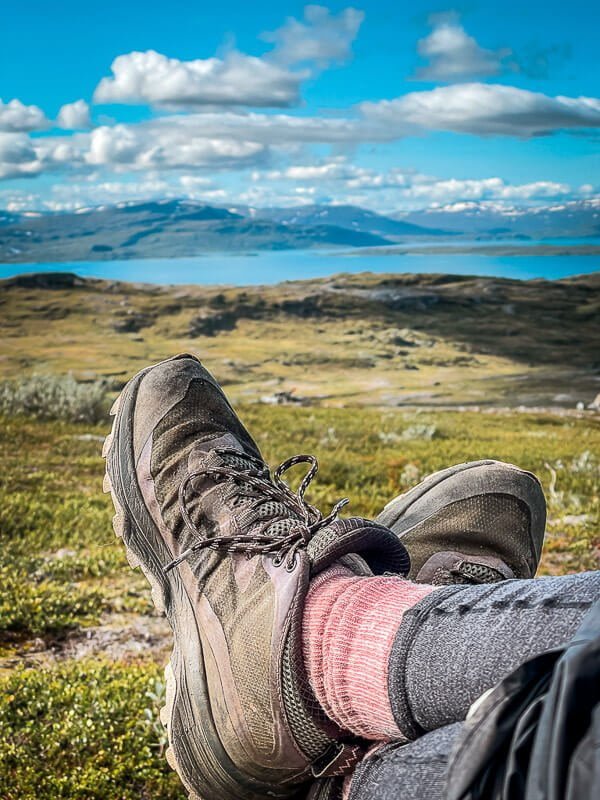 Wanderschuhe Merrell Moab Speed auf dem Padjelantaleden in Lappland