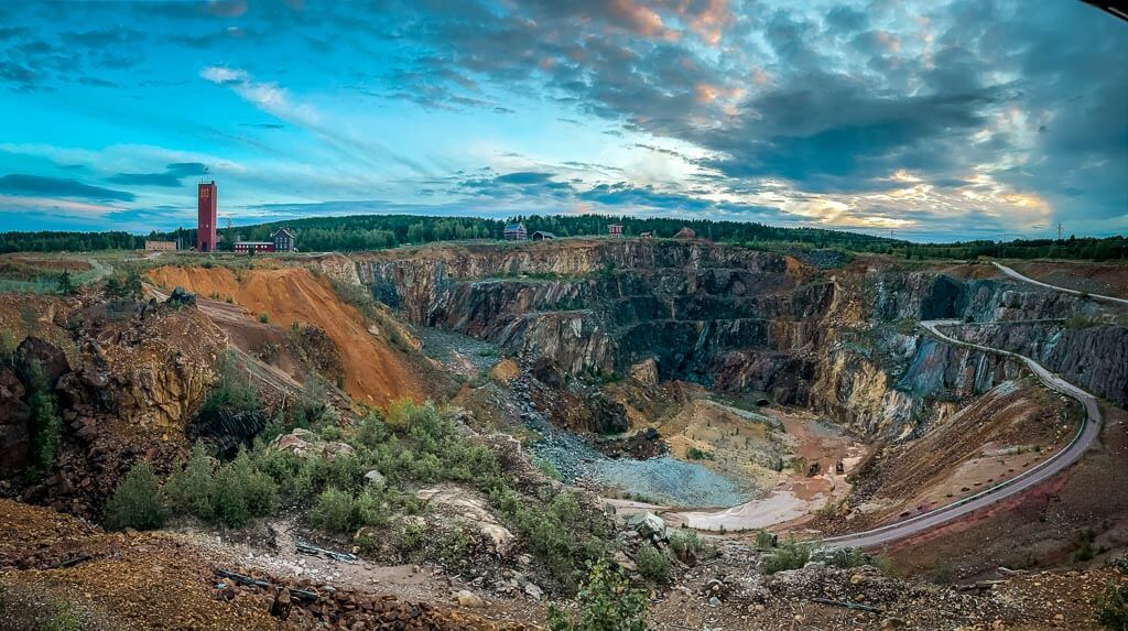 Dalarna Falun Grube der alten Kupfermine