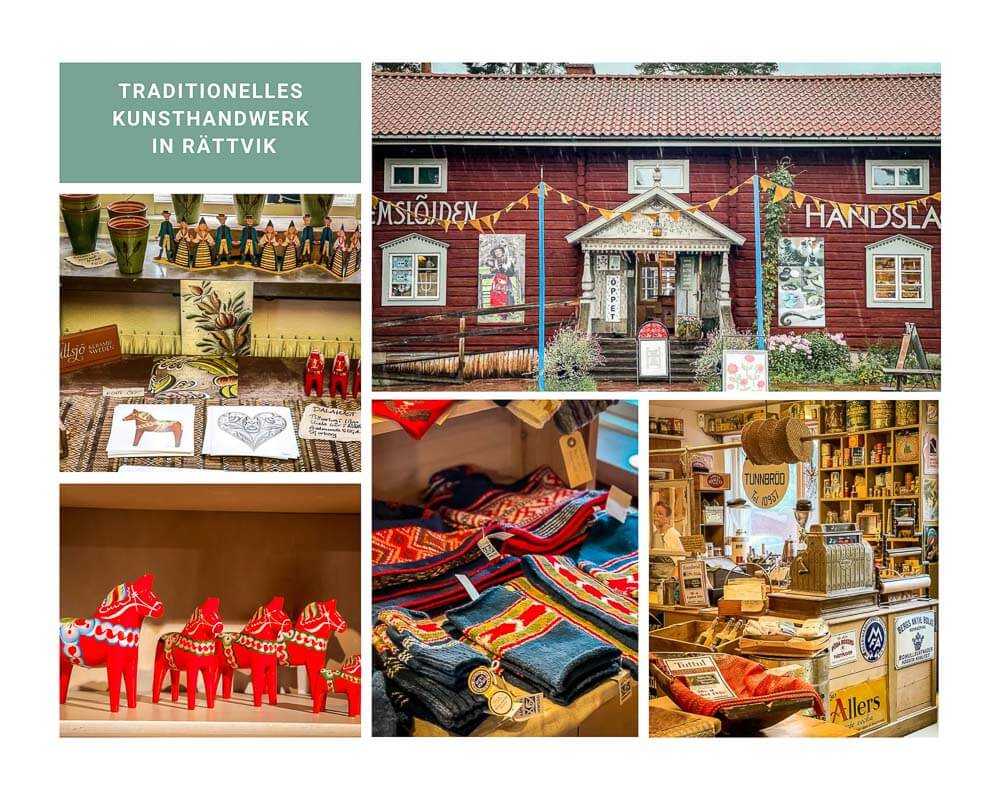 Traditionelle Gesch&auml;fte mit Kunsthandwerk in R&auml;ttvik am Siljansee