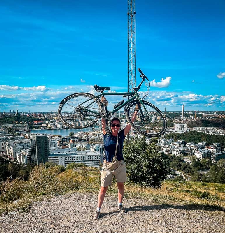 Couchflucht mit Fahrrad auf dem Hammarbytoppen bei der Seven Summits Challenge