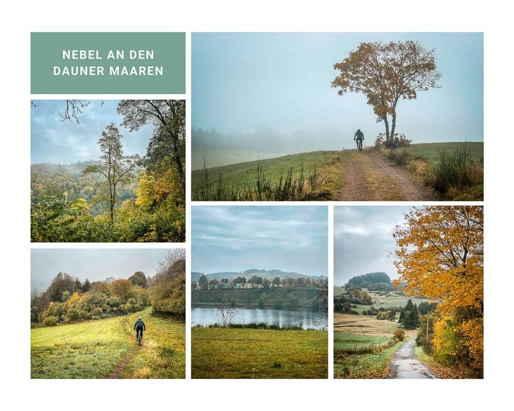 Nebel beim Mountainbiken an den Dauner Maaren in der Vulkaneifel