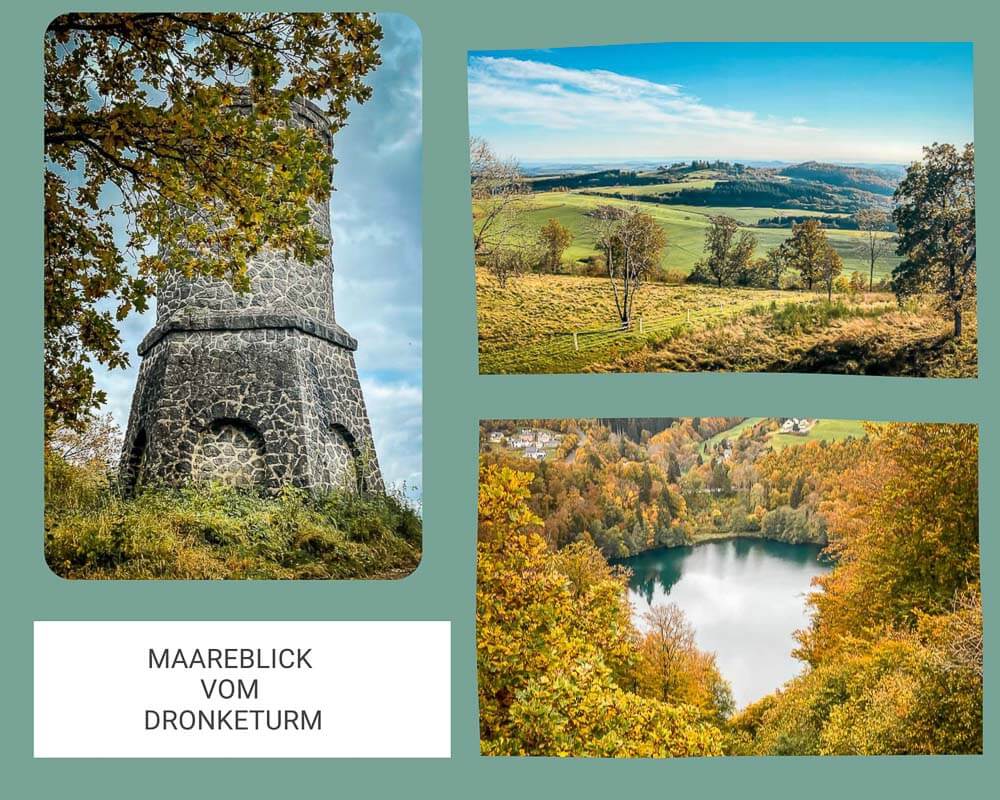 Blick auf die Dauner Maare vom Dronketurm in der Vulkaneifel