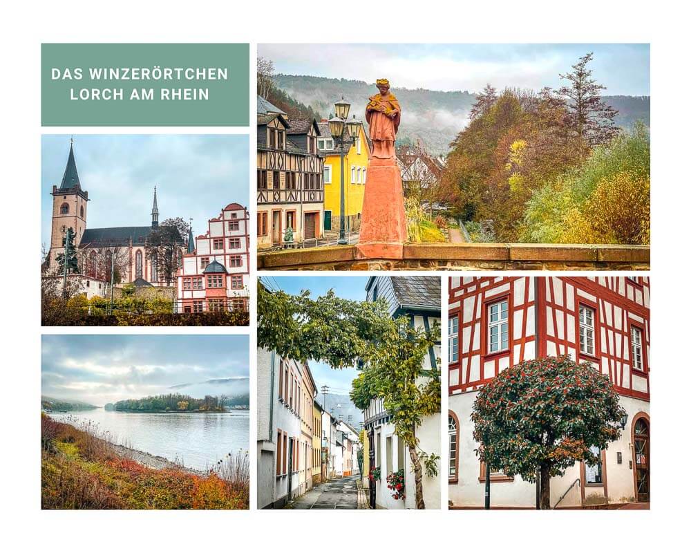 Historische Fachwerkh&auml;user und Gassen im Weinort Lorch am Rhein