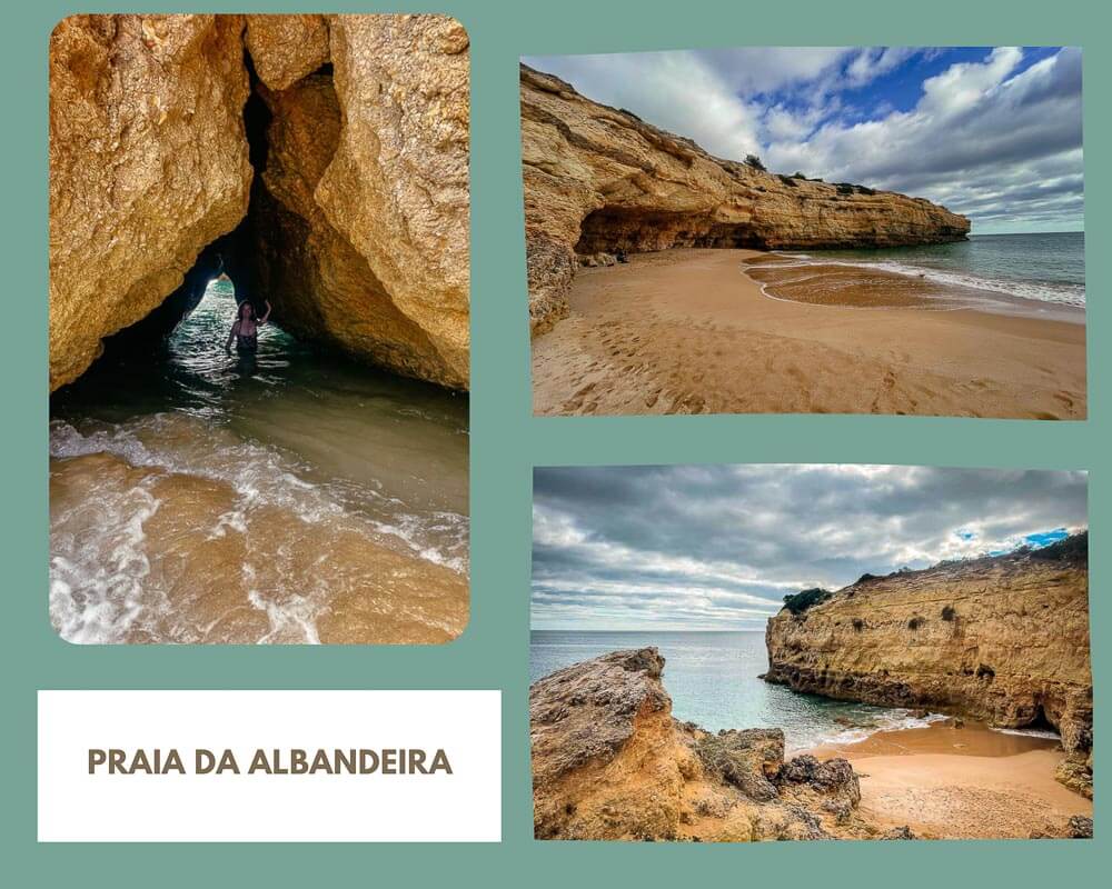Buchten und Strand der Praia da Albandeira an der s&uuml;dlichen Algarve