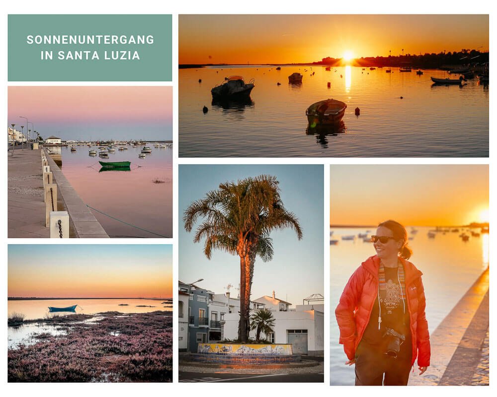 Sonnenuntergang in Santa Luzia bei Tavira an der Algarve