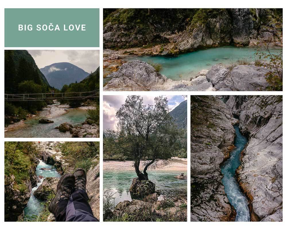 Wandern im Socatal auf dem Alpe Adria Trail entlang der Soca von Trenta nach Bovec