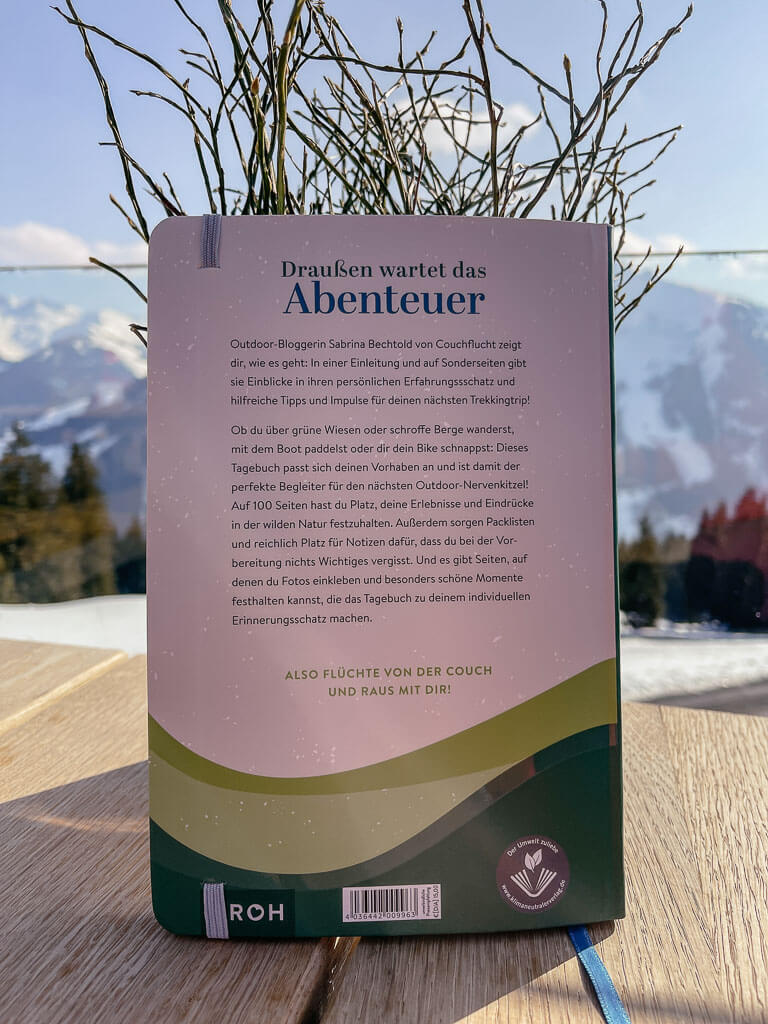 R&uuml;ckseite vom Couchflucht Outdoor Reisetagebuch