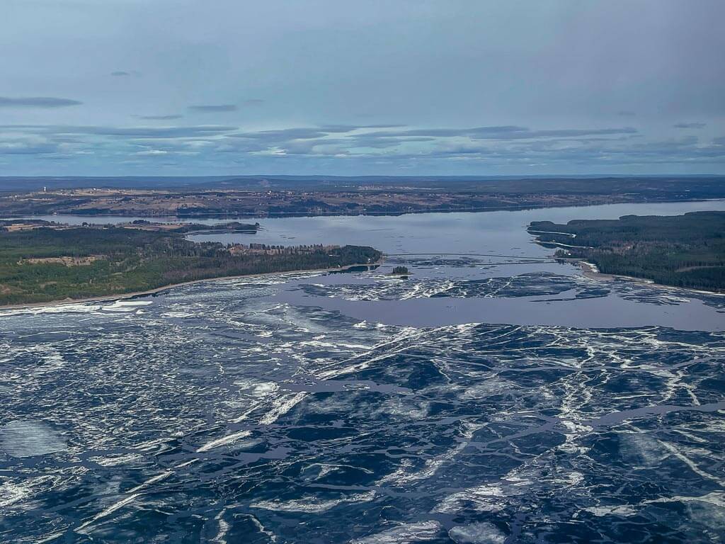 Luftpanorama von der Region &Ouml;stersund-&Aring;re in J&auml;mtland
