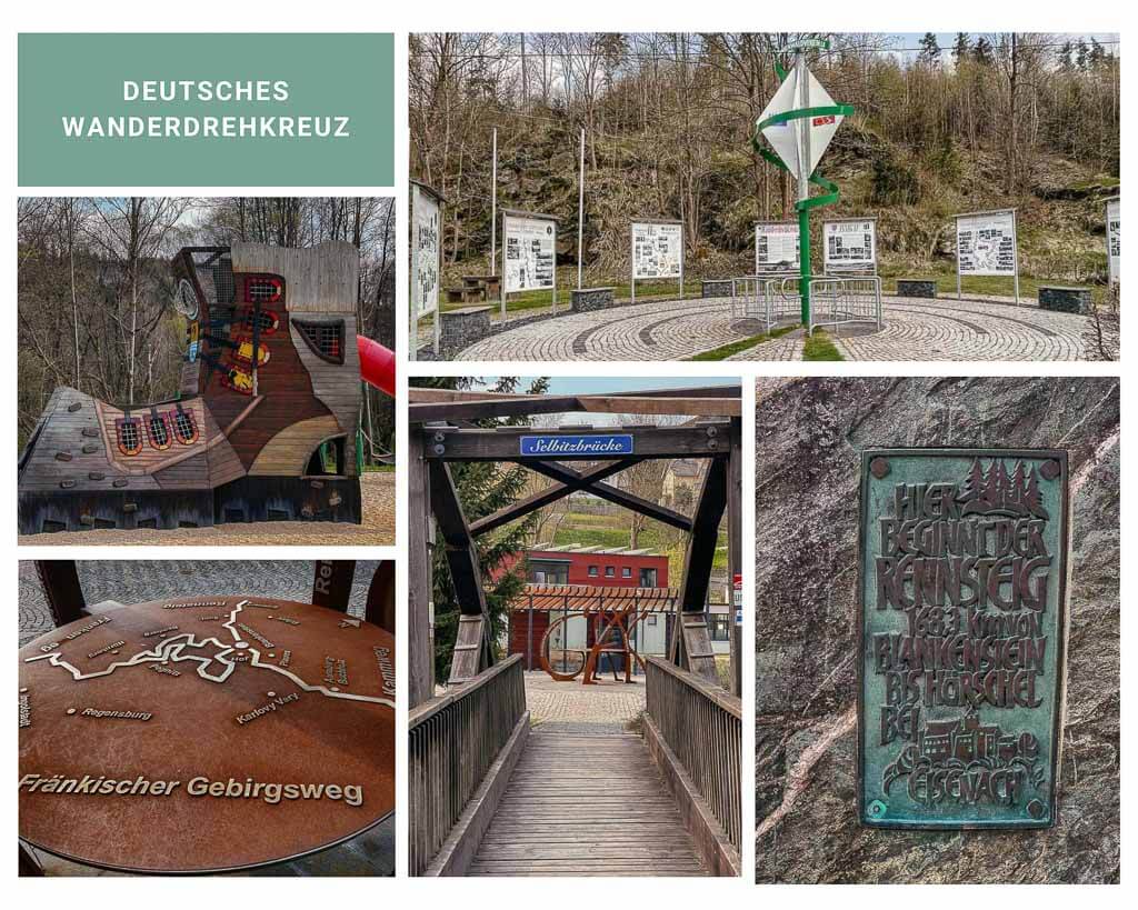 Deutsches Wanderdrehkreuz im Frankenwald an der Selbitz