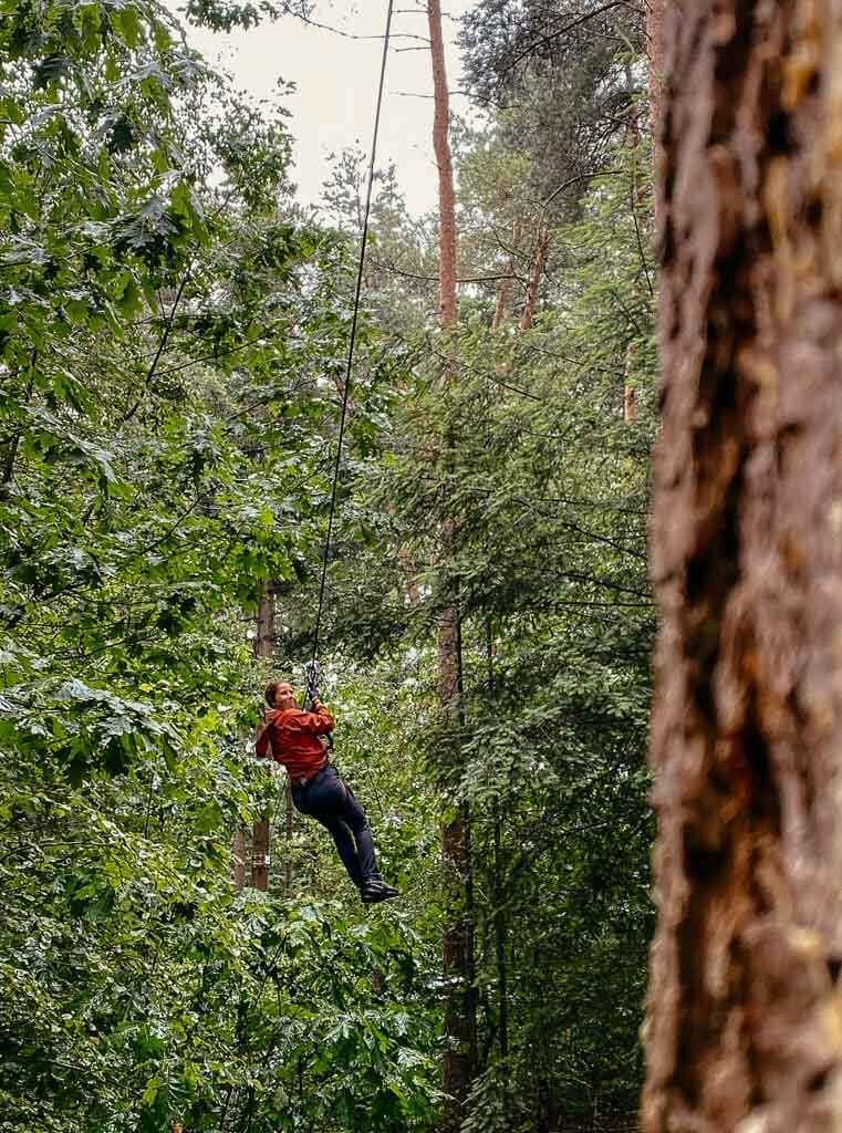 Achterhoek Klimbos in Ruurlo mit Couchflucht auf der Zipline