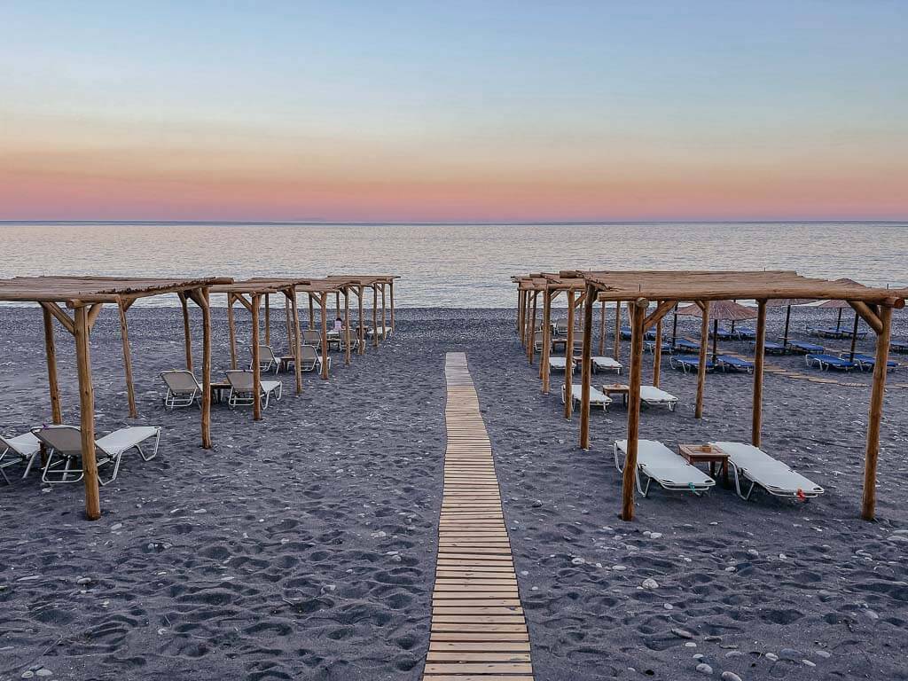 Sonnenuntergang am Strand von Sougia auf Kreta
