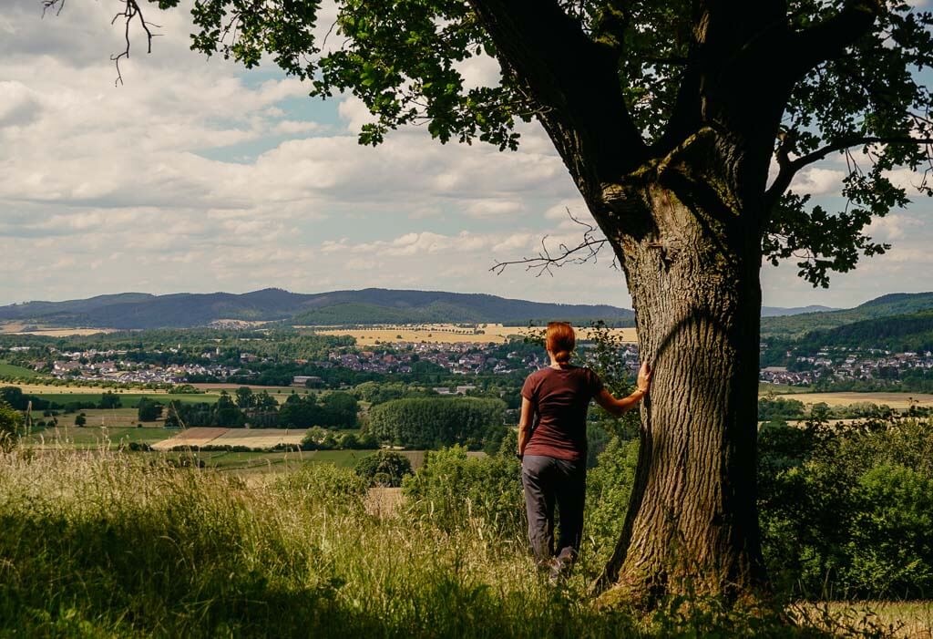 Solling Vogler Ausblick auf Stadtoldendorf vom Weserberglandweg